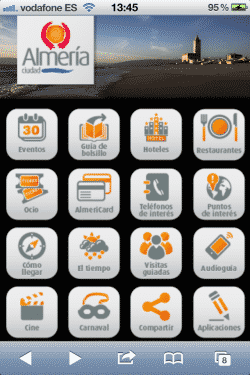 Web móvil de turismo de Almería