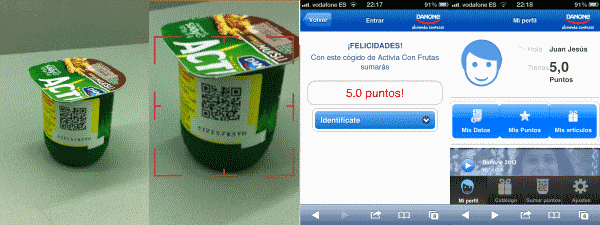 Campaña de fidelización de Danone con códigos QR