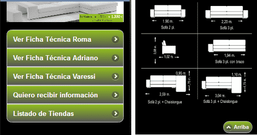 Divatto: menú ficha sofá