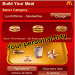 McDonald's y comida saludable aplicación iPhone