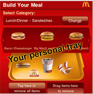 McDonald's y comida saludable aplicación iPhone