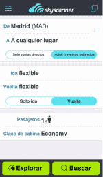 Mejor aplicación móvil de mejora de la experiencia del turista en el viaje: Skyscanner