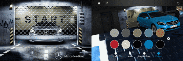 Marcador y captura de App de realidad aumentada de Mercedes